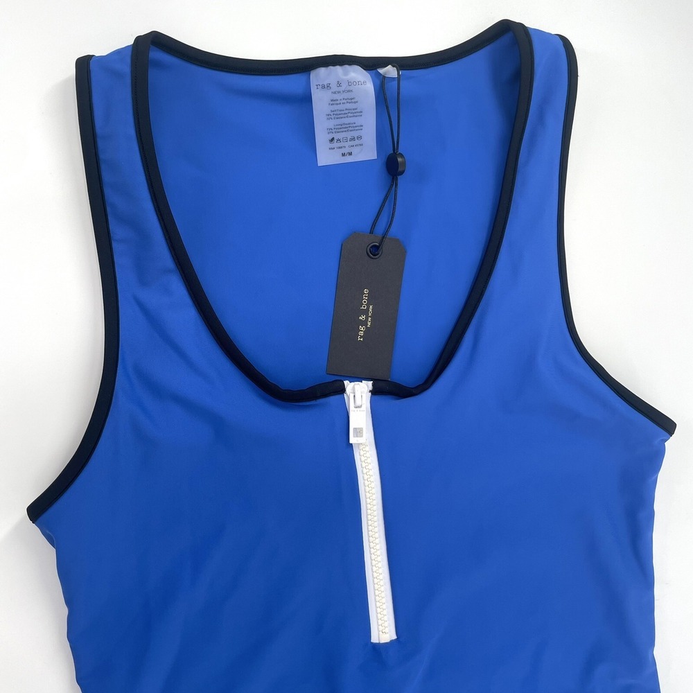 Rag and Bone Cobalt Blue Zip One Piece Swimsuit NWT $195 Medium Summer